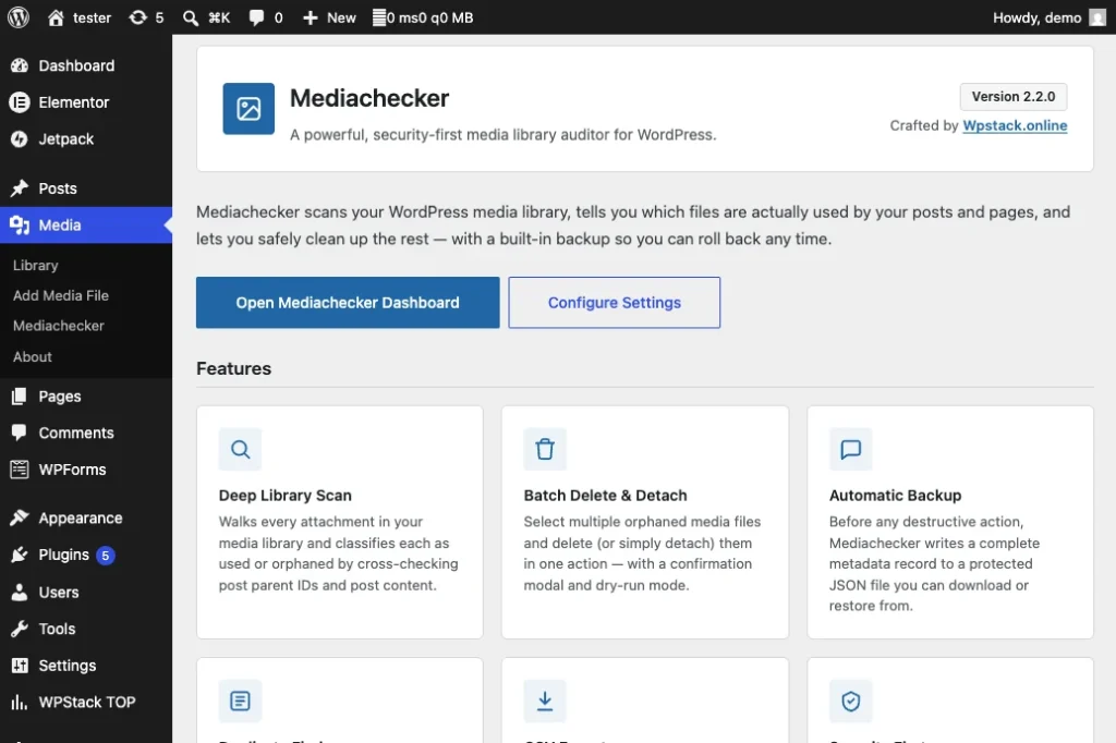 Mediachecker feature overview and usage guide