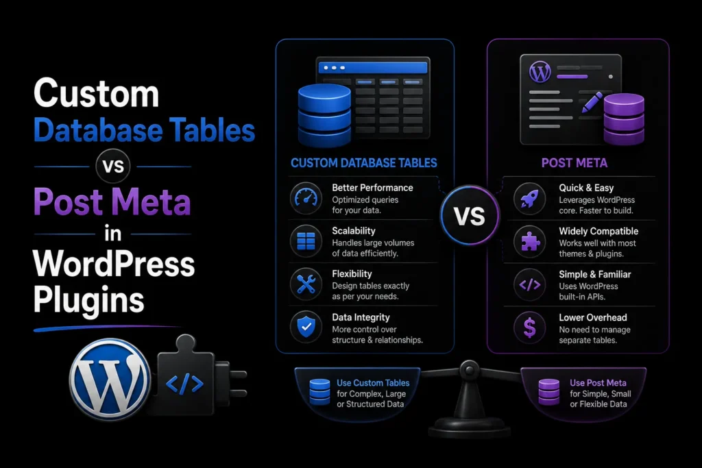 Custom Database Tables vs Post Meta in WordPress Plugins