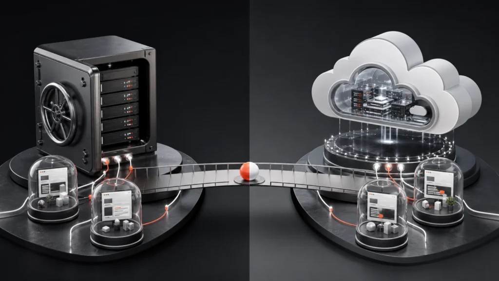 Balanced comparison of a private self-hosted server and a managed cloud WordPress demo platform